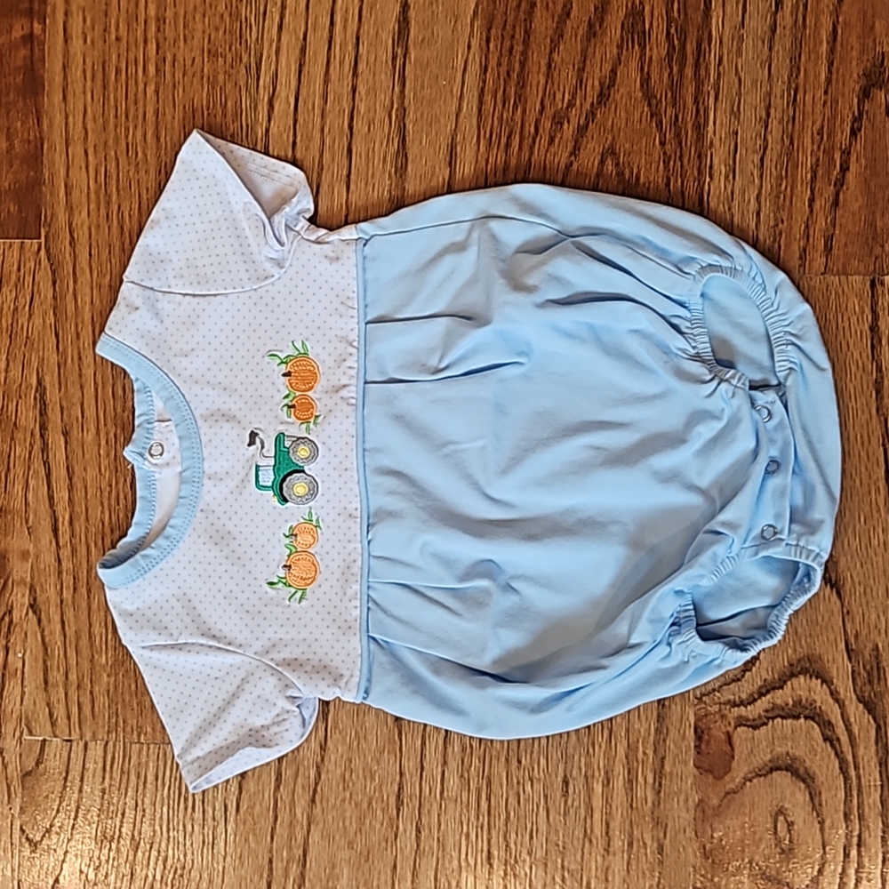 TROTTER ST. KIDS Pumpkin Tractor Bubble, Size 18 Month